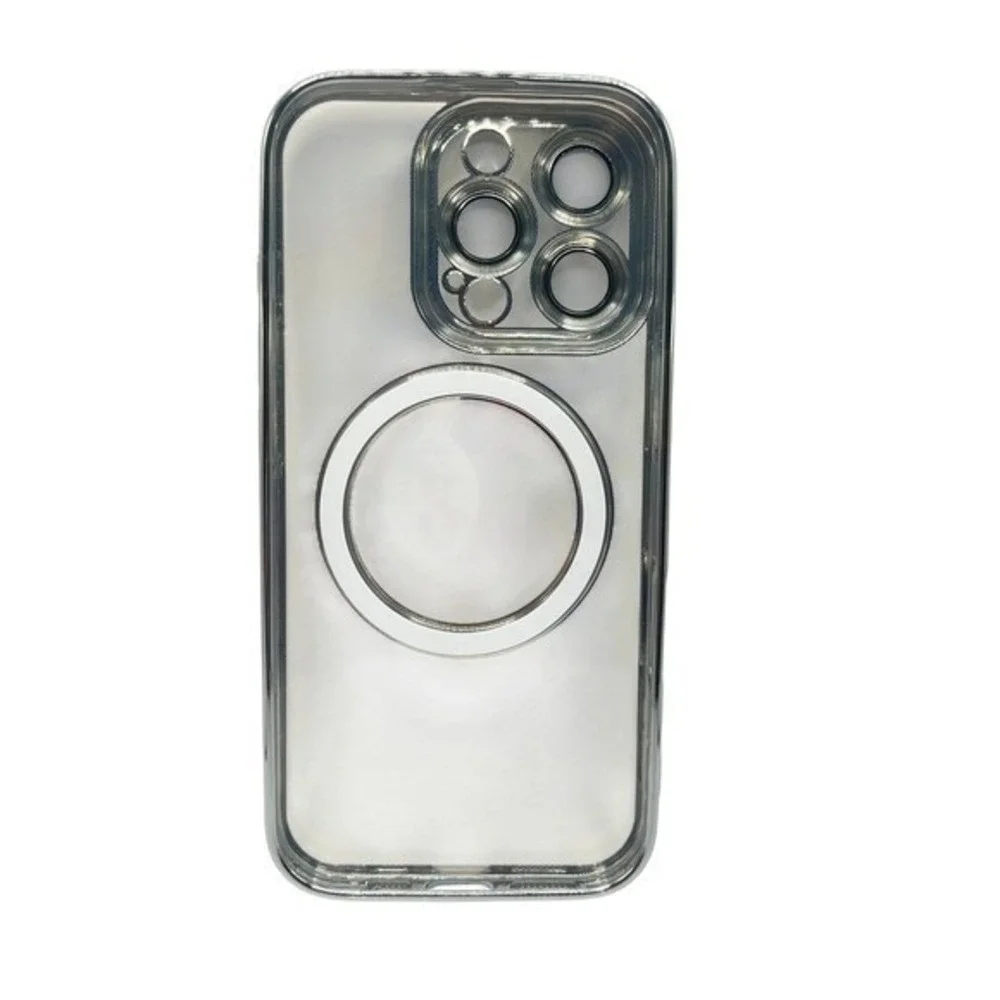 iPhone 16 Pro Clear Protective Case Silver Metallic‎ Trim NEW